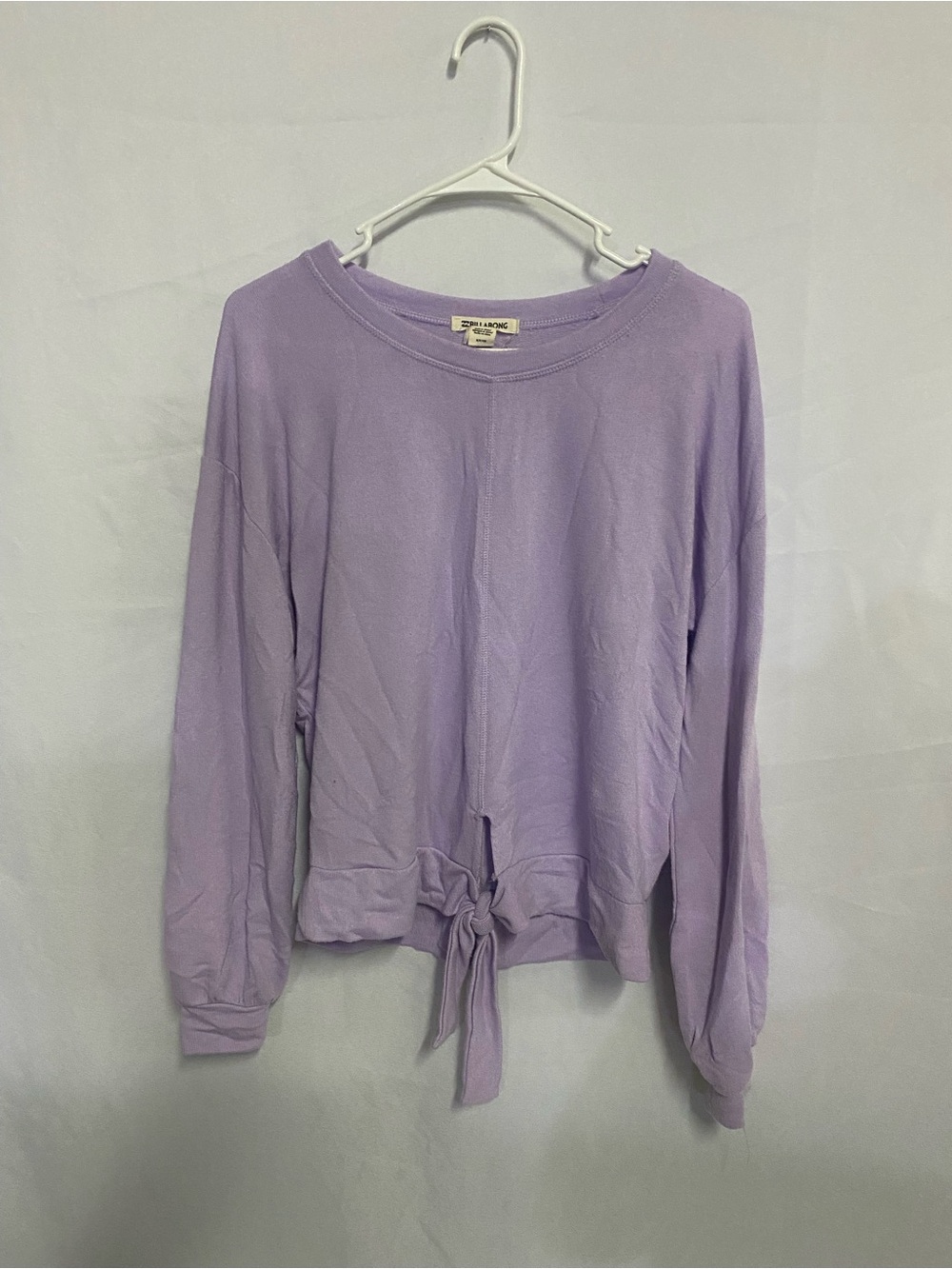 Billabong From Buckle Lilac Tie-Front Long Sleeve Top